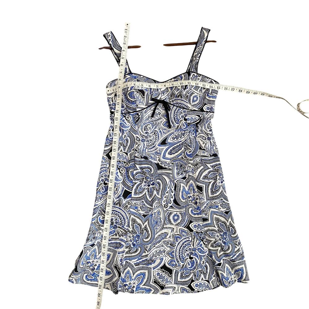 Vintage Y2K R&K Originals Petite Paisley Sundress Blue Mini Dress Size 4P - Picture 6 of 9